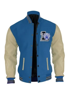 Justin Prentice Varsity Jacket from 13 Reasons Why - Blue and Beige Liberty High Letterman Style