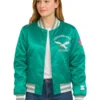 90’s Philadelphia Eagles Green Bomber Jacket