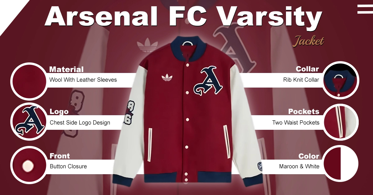Arsenal FC Varsity Jacket