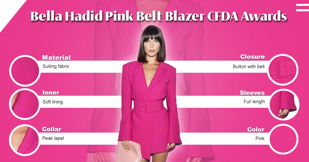 Bella Hadid Pink Belt Blazer CFDA Awards