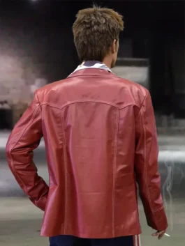 Fight Club Tyler Durden Red Leather Jacket