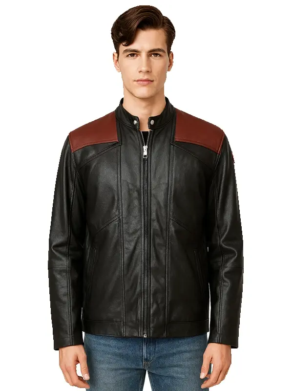Captain Riker Star Trek Picard Leather Jacket front