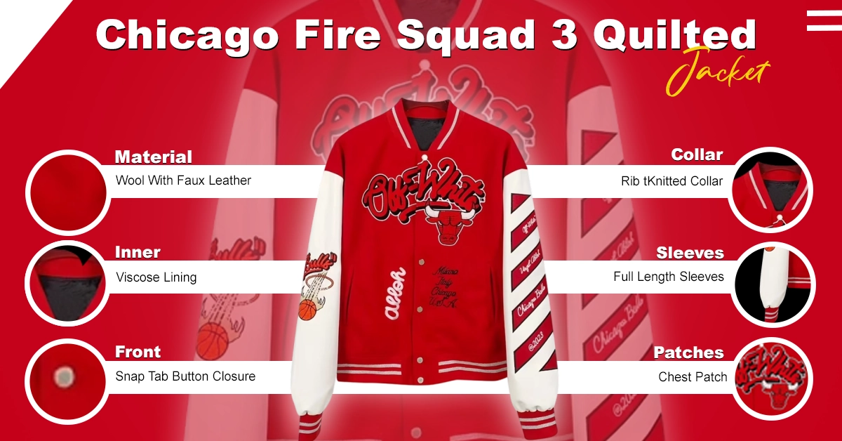 Chicago Bulls Off White Varsity Jacket