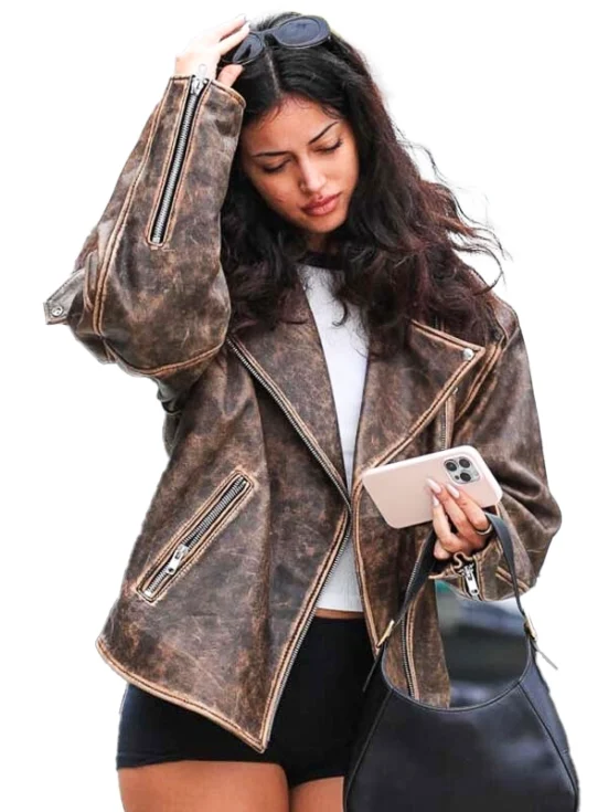 Cindy Kimberly Leather Biker Jacket