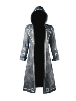 Dishonored Corvo Attano Black Leather Hooded Coat