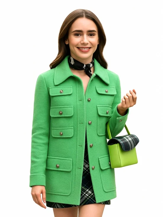Emily In Paris Emily Cooper Green Coat