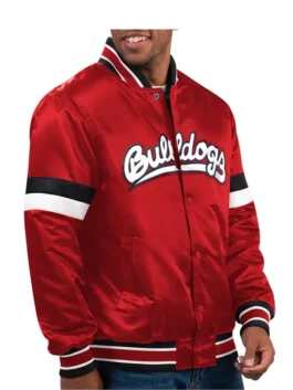 Fresno State Bulldog Home Game Red Varsity Jacket