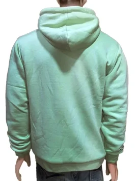 A minimalist yet bold black hoodie with a white 