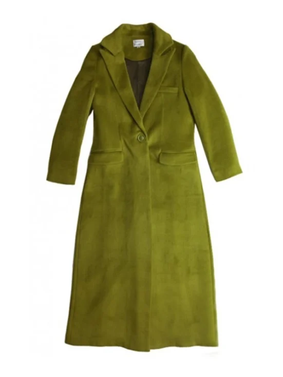 Gigi Hadid Olive Green Woolen Coat