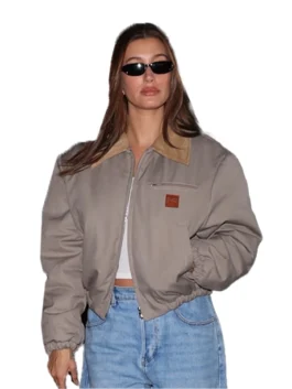 Hailey Bieber Beverly Hills Beige Jacket