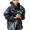 Hailey Bieber Black Oversized Motorcycle Jacket