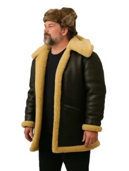 Iconic Páll Sigþór Pálsson-Inspired 2024 Black Shearling Leather Jacket