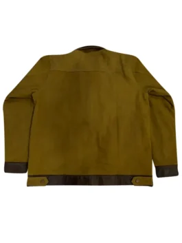 Hit Man Glen Powell Green Suede Leather Jacket