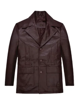 Johnny Depp Donnie Brasco Maroon Leather Blazer Jacket