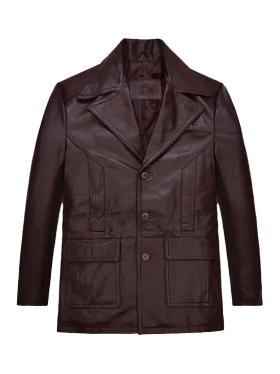 Johnny Depp Donnie Brasco Maroon Leather Blazer Jacket