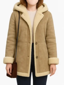 Lola Petticrew Say Nothing 2024 Beige Shearling Jacket