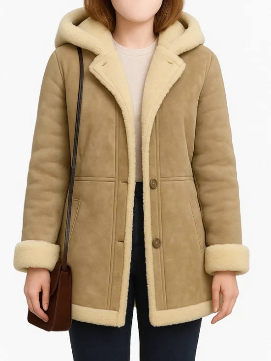 Lola Petticrew Say Nothing 2024 Beige Shearling Jacket