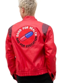 Mens Akira Kaneda Red Leather Motorcycle Jacket (Good for Health Version f