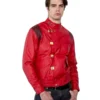 Mens Akira Kaneda Red Leather Motorcycle Jacket (Good for Health Version f