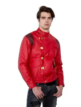 Mens Akira Kaneda Red Leather Motorcycle Jacket (Good for Health Version f