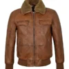 Mens Fur Collar Brown Jacket
