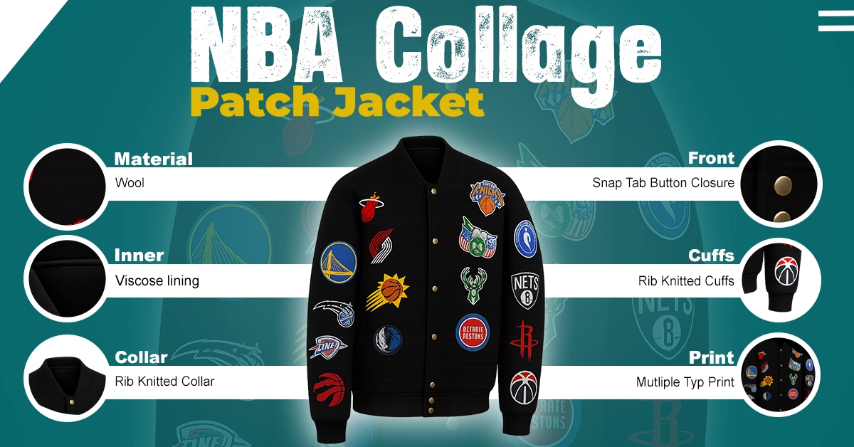 NBA-Collage-Patch-Jacket info