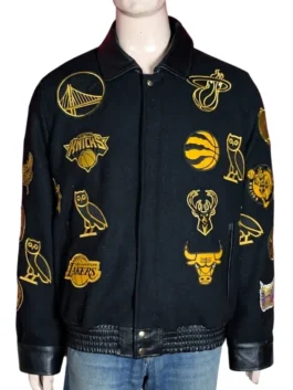 High-end streetwear jacket with professional sports team branding