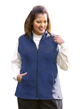 On The Plus Side Lyddie Sleeveless Zip Up Plus Size Fleece Vest