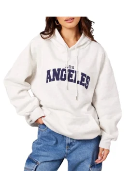 Oversized Grey Graphic Pullover Hoodie