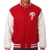 Philadelphia Phillies Letterman Red And White Jacket