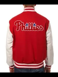 Philadelphia Phillies Letterman Red And White Jacket