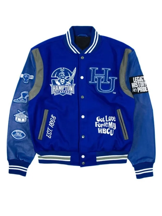 Royal Blue Hampton Motto Varsity Jacket