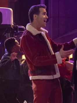 Ryan Reynolds jacket Spirited edition crafted from red suede leather with classic collar and zip front.