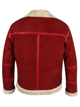 Shearling jacket red edition in genuine suede leather with soft fur lining and tailored finish.