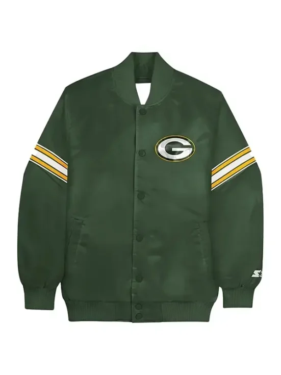 Starter Green Green Bay Packers Satin Full-Snap Starter Jacket b