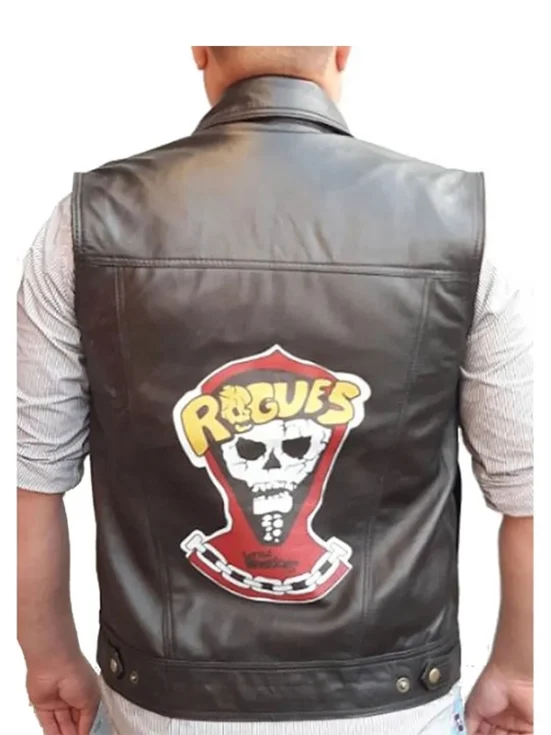 The Warriors Rogues Black Leather Vest