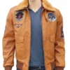 Vintage Leather Bomber Sherpa And Patches
