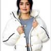 Winter House Alo’s White Puffer Jacket