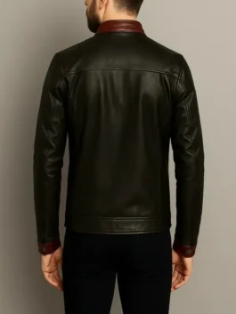 Men Classic Black Leather Jacket