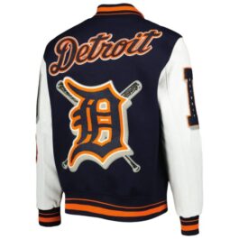 Mens Detroit Tigers Mash Up Logo Varsity Full-zip Jacket