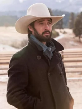 Ryan Bingham Yellowstone Black Peacoat
