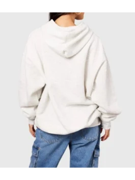 Oversized Grey Graphic Pullover Hoodie