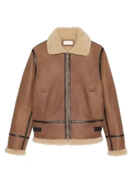 Anderson Light Brown Aviator Shearling Jacket