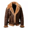 B3 shearling Brown Mens aviator jacket