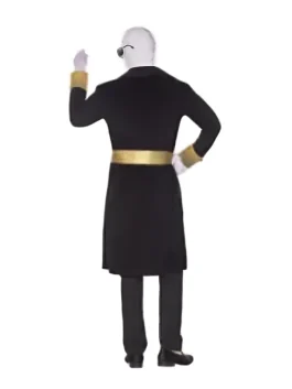 Invisible man Halloween costume for adults black and gold outfit front view