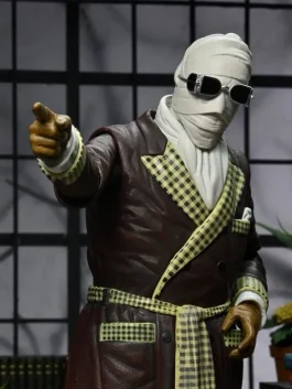 Invisible man Halloween costume for adults with white bandages and glasses