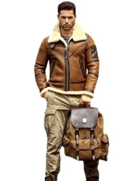 Men’s B3 Shearling aviator jacket brown leather