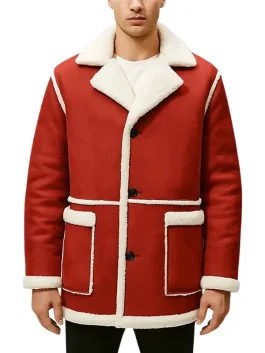 Men’s Red Shearling Santa Inspired Christmas Jacket