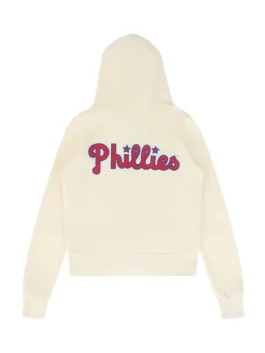 Alternative view of Philadelphia Phillies Aviator Nation x MLB Cream Five Stripe Hoodie