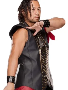 Shinsuke Nakamura Studded Black Leather Vest